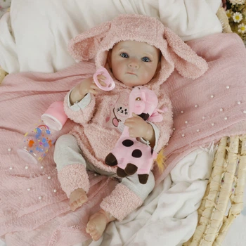 Колекційна Силіконова Лялька Реборн Новонароджене Немовля Reborn Дівчинка Пупс Банні (Вінілова Лялька) 50 см