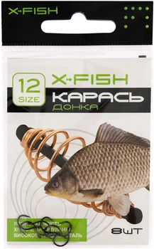 Крючок X-Fish Карась (донка) #12 (8 шт/уп),1917.03.34
