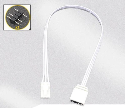 Кабель Спліттер 5V 3PIN+4PIN ARGB LED Strip Connector 1 -> 1 подовжувач комплект 2шт 25см (788225944-11) Білий