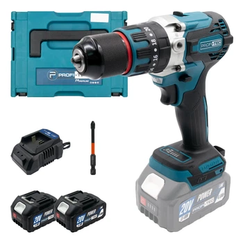 Акумуляторний ударний дриль-шуруповерт PROFI-TEC 20V DHP485BL POWERLine (2 х PT2040MP 4.0Аг), зарядний пристрій BC20V, кейс) (006269)