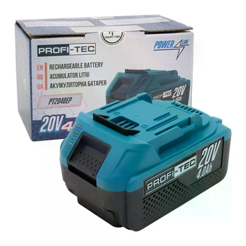 Батарея PROFI-TEC PT2040EP 20V 4.0Aг (високострумова батарея з елементами 10С, посилена плата, елементи та контактна группа) (005850)