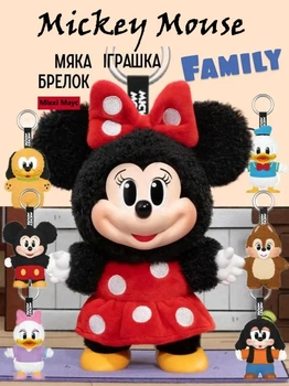 М'який Брелок сюрприз бокс Міккі Маус сім'я 15 см іграшка Labubu Mickey Family