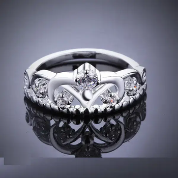 Кільце корона у вигляді корони з камінням кристалами tiffany стерлінговий сріблястий