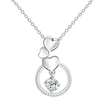 Подвеска с сердцем кулон сердце и кристалл love tiffany стерлинговый серебристый
