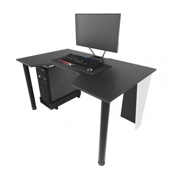 Геймерский игровой стол ZEUS™ GAMER-2 черный с белым