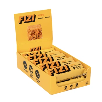 KETO Protein Bar - 10x45g Banana + Peanut кето протеїнові батончики зі смаком банана та арахісу для ситості, білка та контролю перекусів