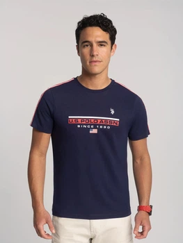 Футболка бавовняна довга чоловіча U.S. Polo Assn 11D971-2X00A(Classic Navy) XL Синя (786662352076)