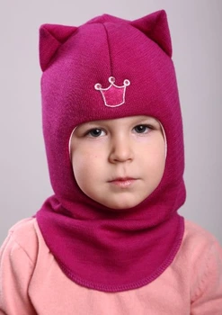 Зимова шапка-шолом Beezy для дівчинки 1450-19-22 Кішка нар. 1 (47-49 см)