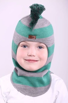 Зимняя шапка шлем Beezy для мальчика 1510-43-21 Ирокез р. 2 (50-53 см)