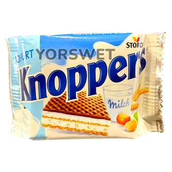 Вафлі Knoppers Joghurt з йогуртовою начинкою та фундуком 200 г (0621)