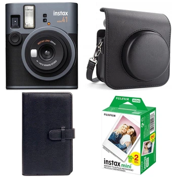 Подарунковий набір камера миттєвого друку Fujifilm Instax Mini 41 Black/Чохол/Фотоальбом (108 фото)/Фотопапір (20 знімків) (Подарункове пакування)