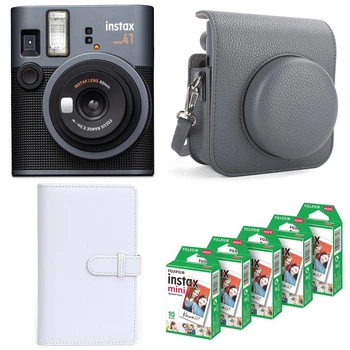 Подарочный набор камера мгновенной печати Fujifilm Instax Mini 41 Gray/Чехол/Фотоальбом (108 фото)/Фотобумага (50 снимков) (Подарочная упаковка)