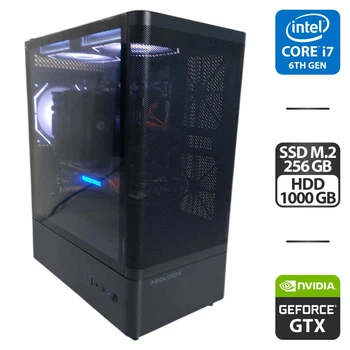 Игровой ПК Prologix GM-01MAB Tower / Intel Core i7-6700K (4 (8) ядра по 4.2 - 4.2 GHz) / 24 GB DDR4 / 256 GB SSD M.2 + 1000 GB HDD / nVidia GeForce GTX 1070, 8 GB GDDR5, 256-bit / 600W б/у