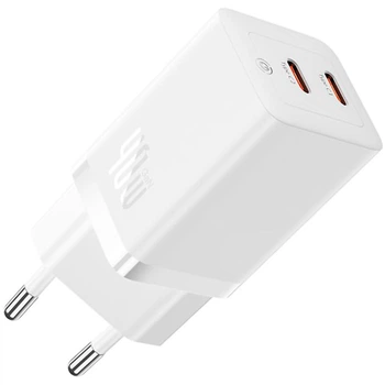 Зарядний пристрій Baseus GaN5 Pro Fast Charger C+C 40W White (CCGP180102)
