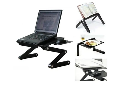 Підставка-столик для ноутбука Laptop Table T8 алюмінієвий з охолодженням Чорний T8
