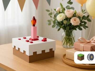 Подарункова коробка "Торт з Minecraft". Aivory