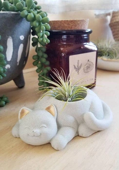 Кашпо Милий котик Betonika Home 3*9.6