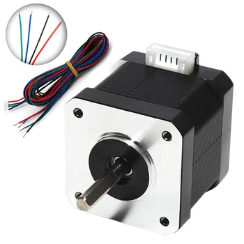 Кроковий двигун ЧПК для Arduino nema 17 0.28 Нм 42BYGH34-401A маленький двофазний біполярний мотор нема 17 Ардуіно для 3д принтера екструдера токарного лазерного фрезерного верстата (4-22)
