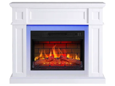 Каминокомплект ArtiFlame Linz AF23BS белый с LED подсветкой эффект живого пламени со звуком и обогревом