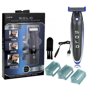 Мужской триммер Micro Touch Solo Машинка для стрижки бороды усов 3 в 1