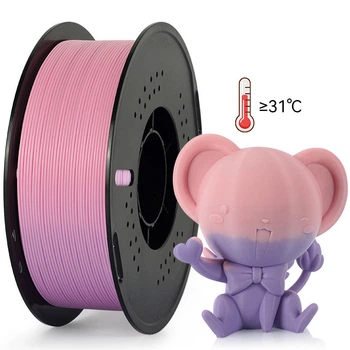 Филамент(пластик для 3D-принтера) Temperature Changing PLA HC137 1,75 мм 1 кг Kingroon Purple → Pink