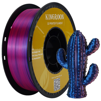 Филамент (пластик для 3D-принтера) Tri-Silk PLA HC115 Kingroon 1,75 мм 1 кг Red-Green-Blue