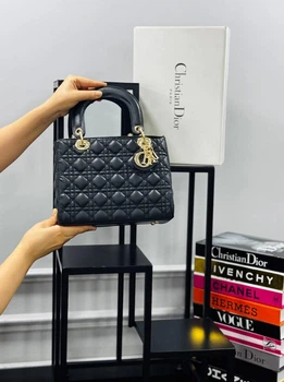 Сумка с принтом Christian Dior женская черная (sl106)