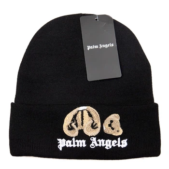 Шапка з принтом Palm Angels унісекс чорна (sh059)