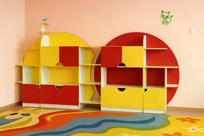 Детская стенка для игрушек Сфера Yellow-Red
