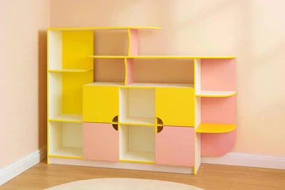 Детская стенка для игрушек "Карапуз" Yellow-Pink
