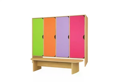 Шкаф с лавочкой для сада DS-77 4 мест
