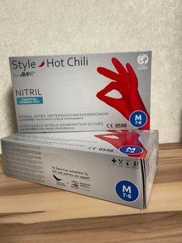 Рукавички нітрилові, AMPri Style Hot Chili (100 шт./50 пар), M