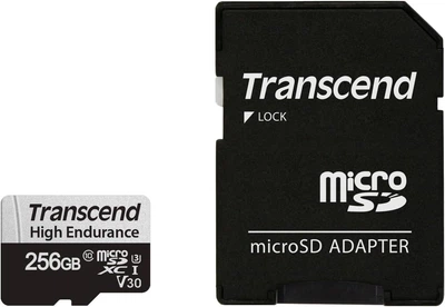 Карта памяти Transcend High Endurance 350V microSDXC 256GB UHS-I U3 V30 + SD адаптер (TS256GUSD350V)