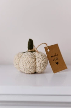 Декоративний гарбуз ПРОВАНС Pumpkin кремовий, D9см 040275