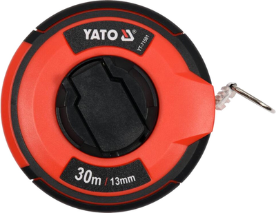 Taśma miernicza stalowa YATO 30 m x 13 mm zabezpieczona nylonem, II klasa dokładności (YT-71581)