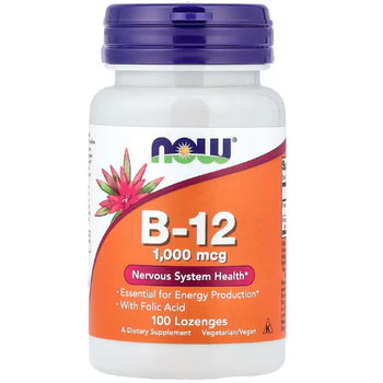 Витамин В12 (цианокобаламин) NOW Foods Vitamin B-12 1000 мкг 100 леденцов