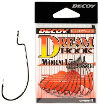 Крючок офсетный Decoy Worm15 Dream Hook 01. 9 шт/уп