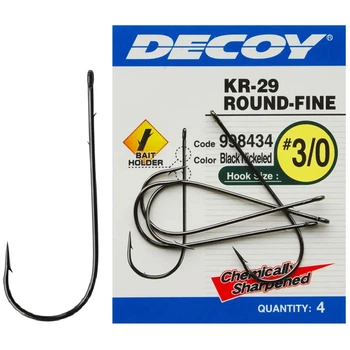 Крючок Decoy KR-29 WORM ROUND-FINE 1/0. 5 шт/уп