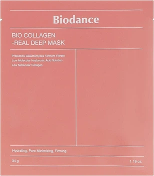 Зміцнювальна колагенова маска для обличчя 34 г Biodance Bio-Collagen Real Deep Mask