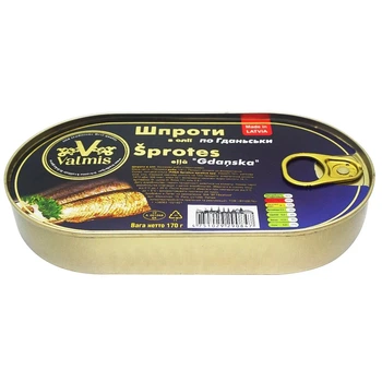 Шпроти в олії по-Гдански Valmis 170г ключ(4751029290847)