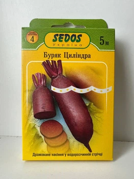 Буряк столовий "Циліндра" ТМ "SEDOS" на стрічці 5 м. (150 насінин)