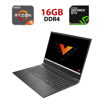 Игровой ноутбук HP Victus 16-E0017NO / 16" (1920x1080) IPS / AMD Ryzen 5 5600H (6 (12) ядер по 3.3 - 4.2 GHz) / 16 GB DDR4 / 480 GB SSD / nVidia GeForce RTX 3060, 6 GB GDDR6, 192-bit / WebCam б/у