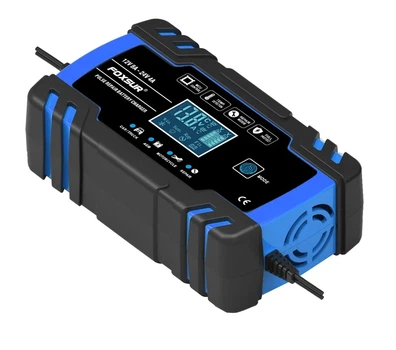 Автоматическое зарядное устройство микропроцессорное Foxsur 12V 8A; 24V 4A blue 122408D