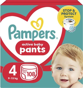 Подгузники-трусики Pampers Active Baby Pants Размер 4 (9-15 кг) 108 шт