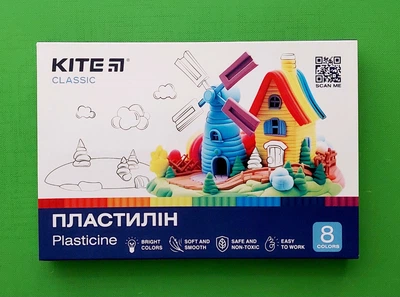 Пластилін восковий Classic, (K-082), 8 кольорів, 160г. (67726). Kite