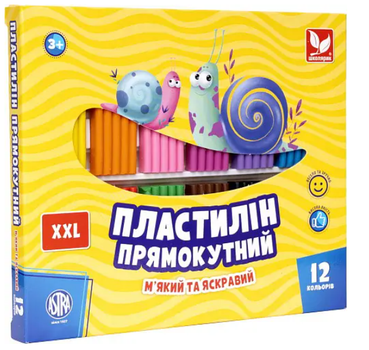Пластилін, 12 кольорів, 276 г 303117001 Школярик