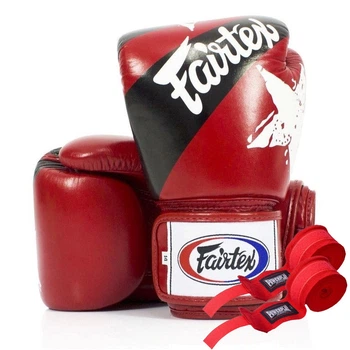 Боксерские перчатки Fairtex натуральная кожа 12 унций красные. (658000)