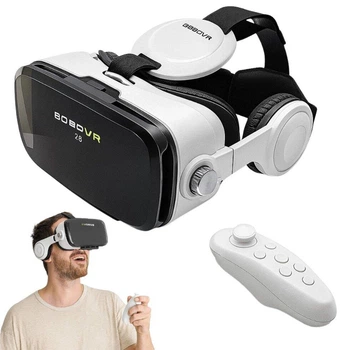 Очки виртуальной реальности с наушниками и геймпадом VR JBV15 3D очки для смартфона и игр