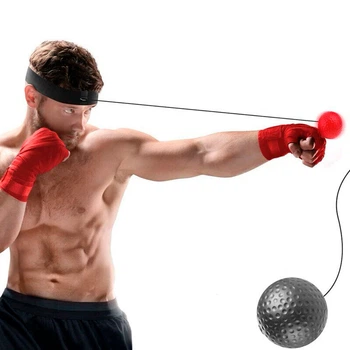 Тренажер мяч для бокса Boxing Ball, эспандер для тренировки реакции, черный