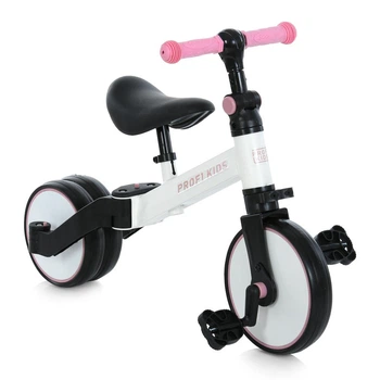 Велосипед-біговел дитячий PROFI KIDS MBB 1008 white 4 в 1 трансформер, колеса EVA, сталева рама, Білий